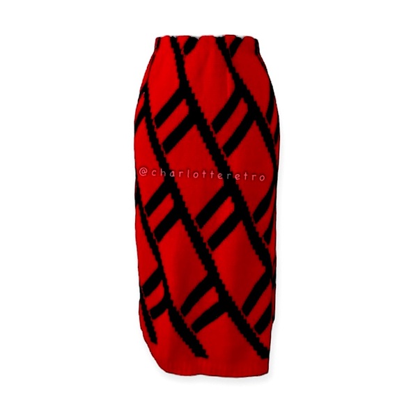 vtg Abstract Acrylic Knit Sweater Skirt
